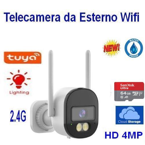 Telecamera da Esterno senza fili Wifi 2.4G Tuya 4MP
